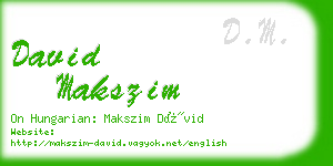 david makszim business card